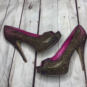 Sparkle peep toe pumps size 8.5